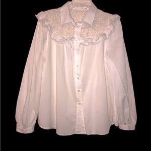 See by Chloe Paris Collection White blouse Lace Yolk Size 42